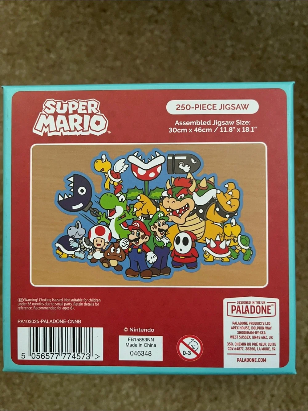 Nintendo Super Mario Yellow Question Block Jigsaw Puzzle with Blue Accent